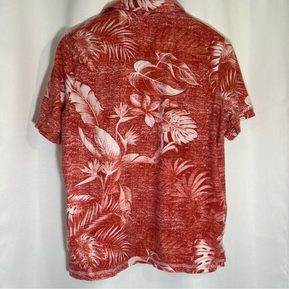 Tommy Bahama Tropical Print Red Trim Fit Polo Shirt Men’s Large - Picture 5 of 9